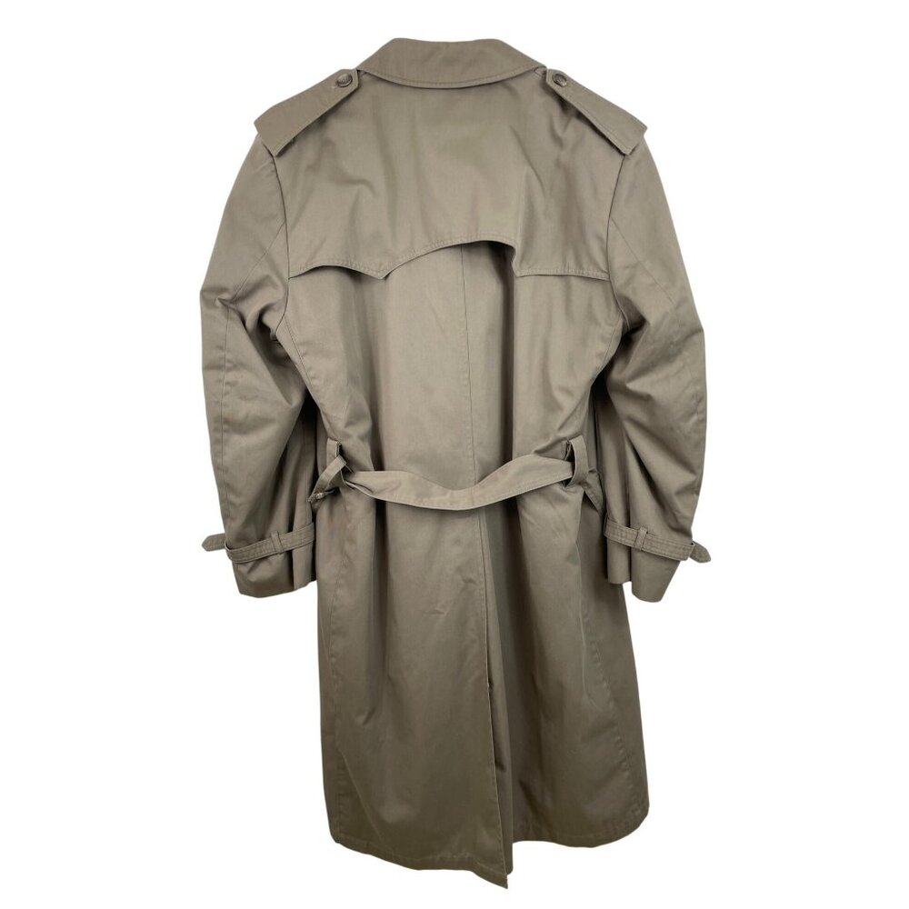 Vintage Arnie II Trench Coat Mens 44L Khaki Zip Out Lining Pockets Belted - Picture 5 of 13